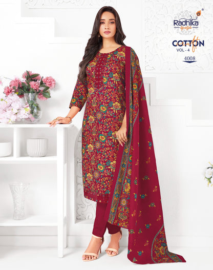 Cotton Craft Vol 4 Radhika Lifestyle Readymade Pant Style Suits Supplier India