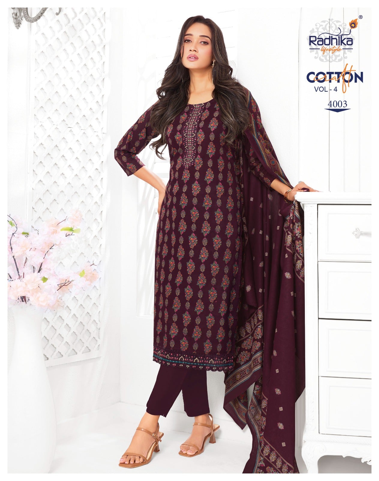 Cotton Craft Vol 4 Radhika Lifestyle Readymade Pant Style Suits Supplier India