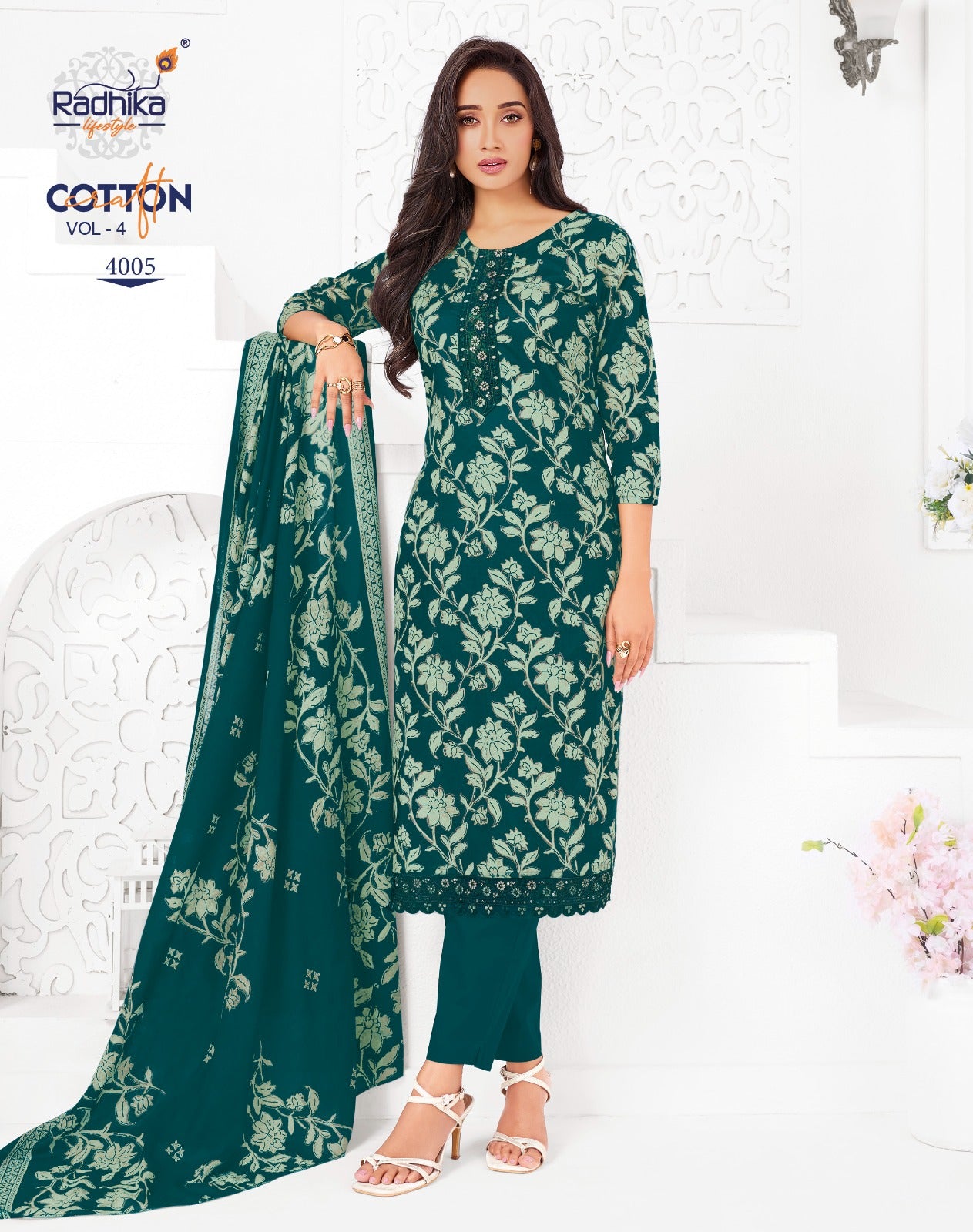 Cotton Craft Vol 4 Radhika Lifestyle Readymade Pant Style Suits Supplier India