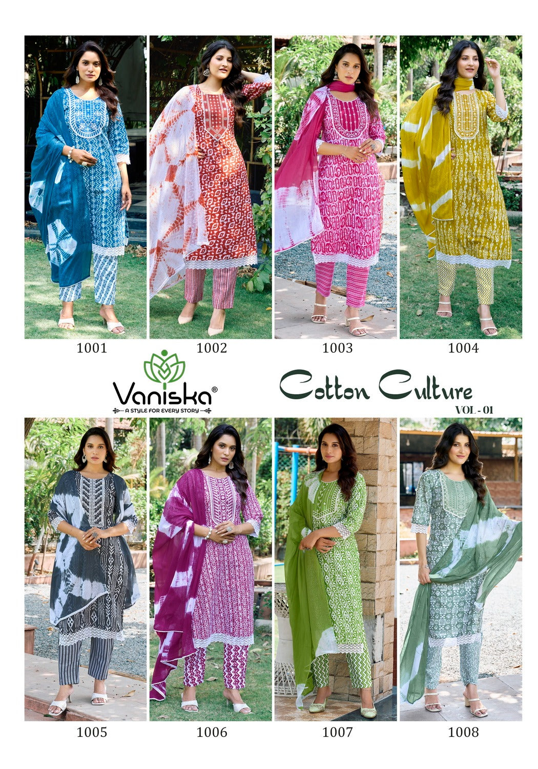 Cotton Culture Vol 1 Vaniska Batik Readymade Pant Style Suits Manufacturer Gujarat