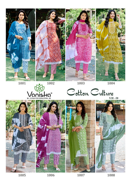 Cotton Culture Vol 1 Vaniska Batik Readymade Pant Style Suits Manufacturer Gujarat