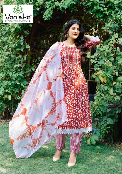 Cotton Culture Vol 1 Vaniska Batik Readymade Pant Style Suits Manufacturer Gujarat