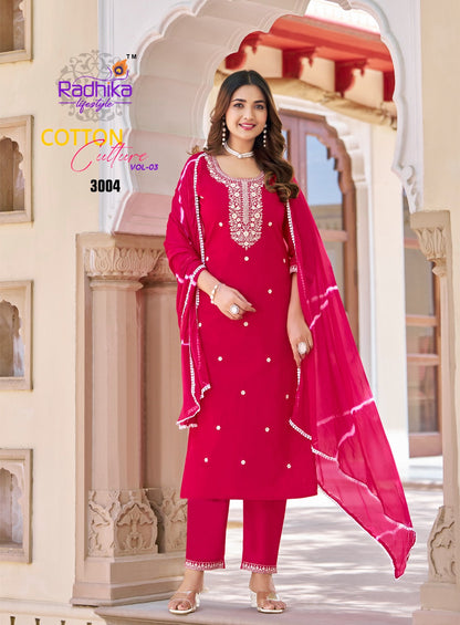 Cotton Culture Vol 3 Radhika Lifestyle Readymade Pant Style Suits Exporter India