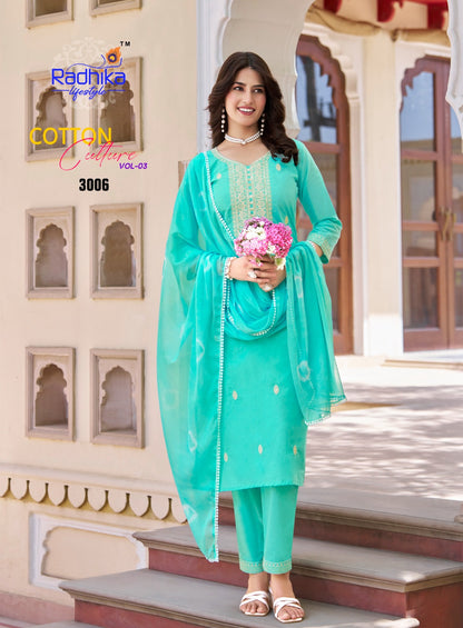 Cotton Culture Vol 3 Radhika Lifestyle Readymade Pant Style Suits Exporter India