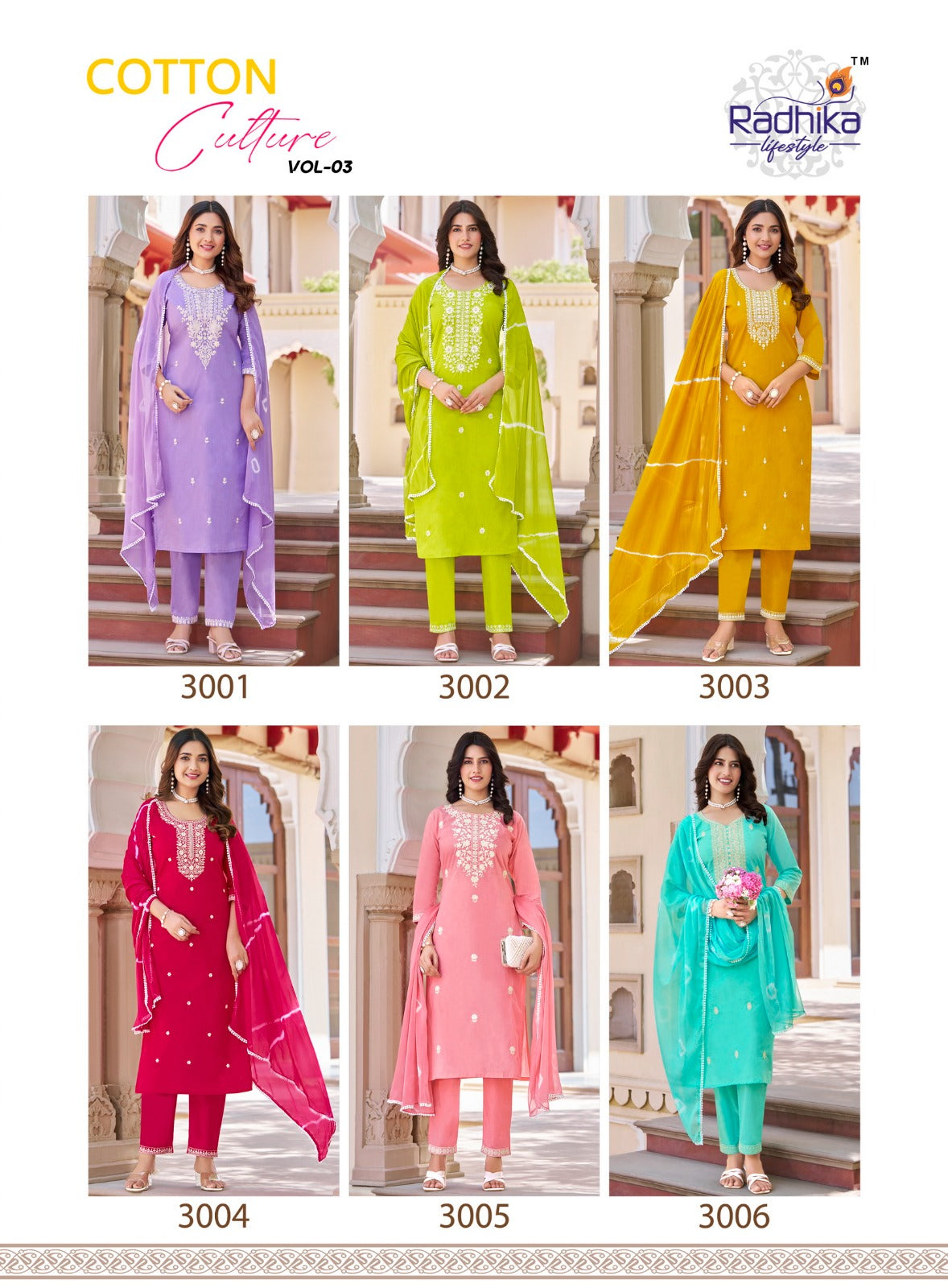 Cotton Culture Vol 3 Radhika Lifestyle Readymade Pant Style Suits Exporter India