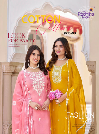 Cotton Culture Vol 3 Radhika Lifestyle Readymade Pant Style Suits Exporter India