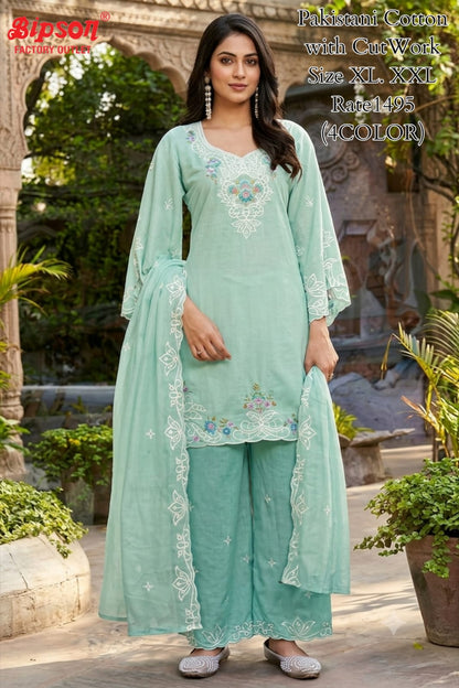 Cotton Cutwork 0807 Bipson Prints Pakistani Readymade Suits Supplier Ahmedabad