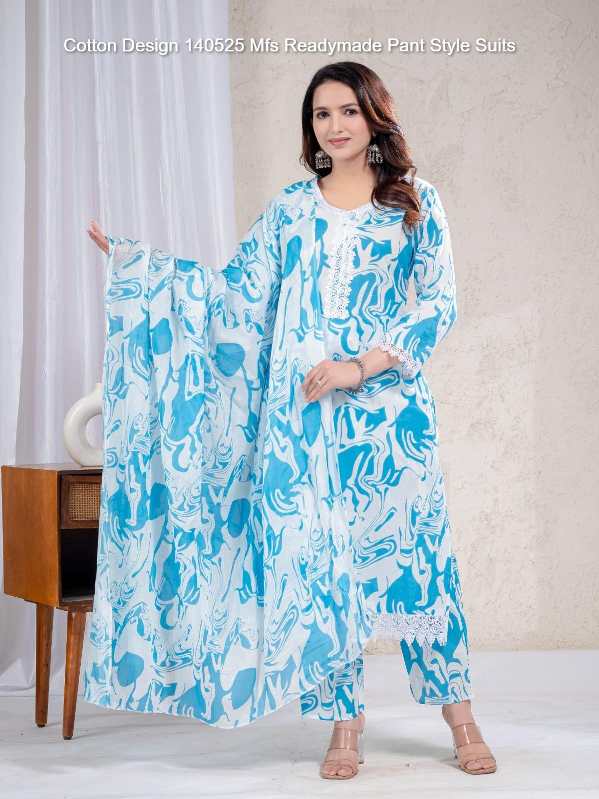 Cotton Design 140525 Mfs Readymade Pant Style Suits Wholesaler Ahmedabad