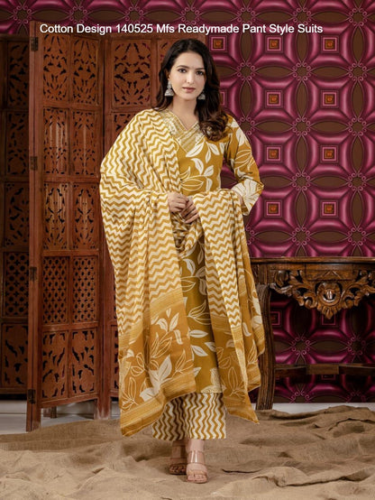 Cotton Design 140525 Mfs Readymade Pant Style Suits Wholesaler Ahmedabad