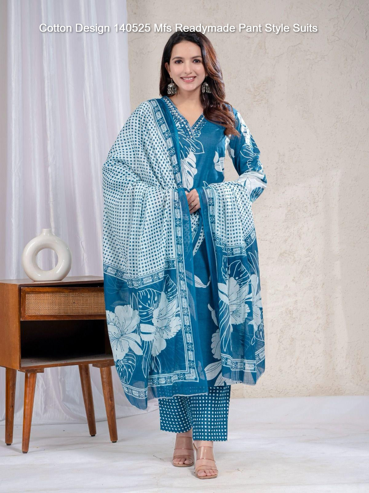 Cotton Design 140525 Mfs Readymade Pant Style Suits Wholesaler Ahmedabad