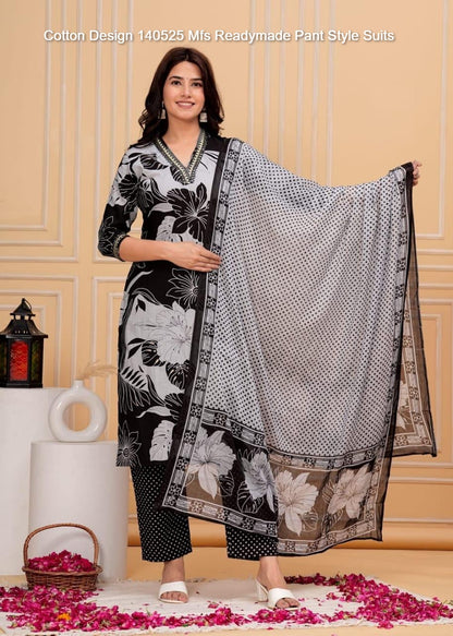 Cotton Design 140525 Mfs Readymade Pant Style Suits Wholesaler Ahmedabad