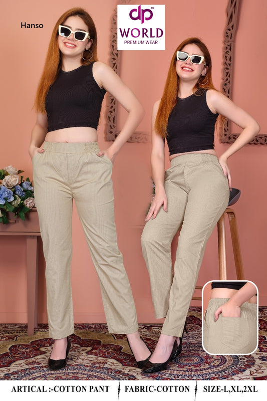 Cotton Dp World Hanso Women Pants Manufacturer Gujarat