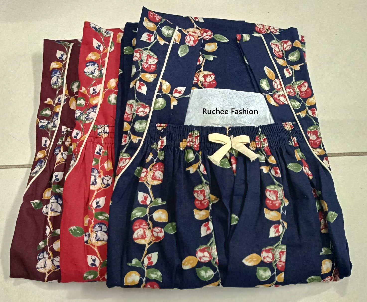 Cotton Elastic 1812 Ruchee Fashion Night Gowns Wholesaler