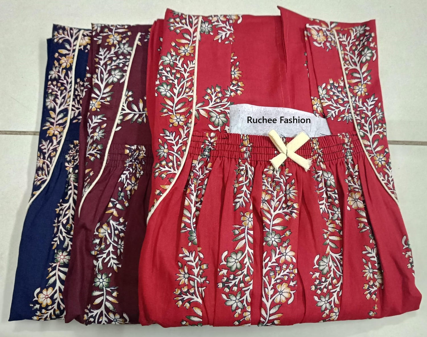 Cotton Elastic 1812 Ruchee Fashion Night Gowns Wholesaler