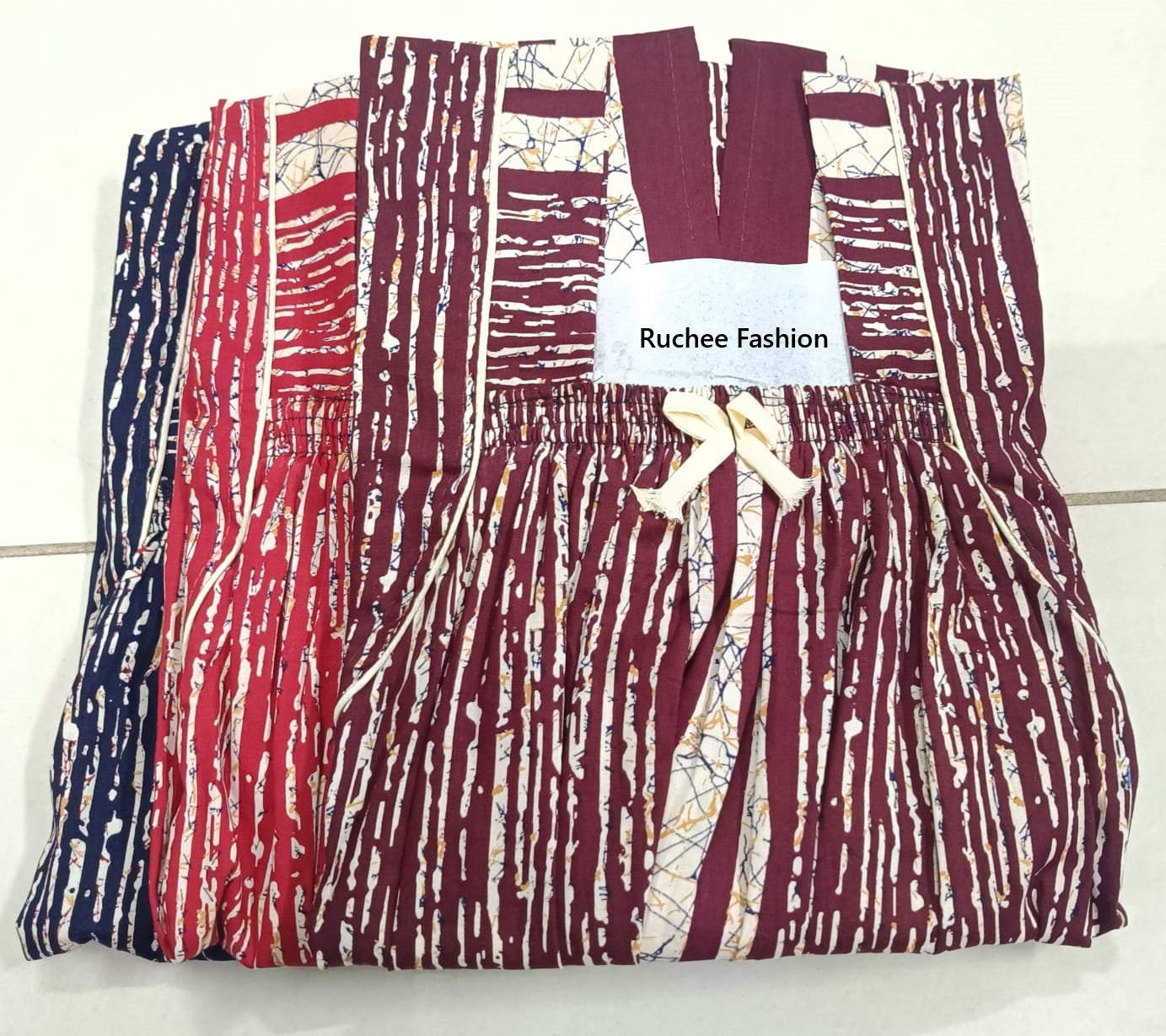 Cotton Elastic 1812 Ruchee Fashion Night Gowns Wholesaler