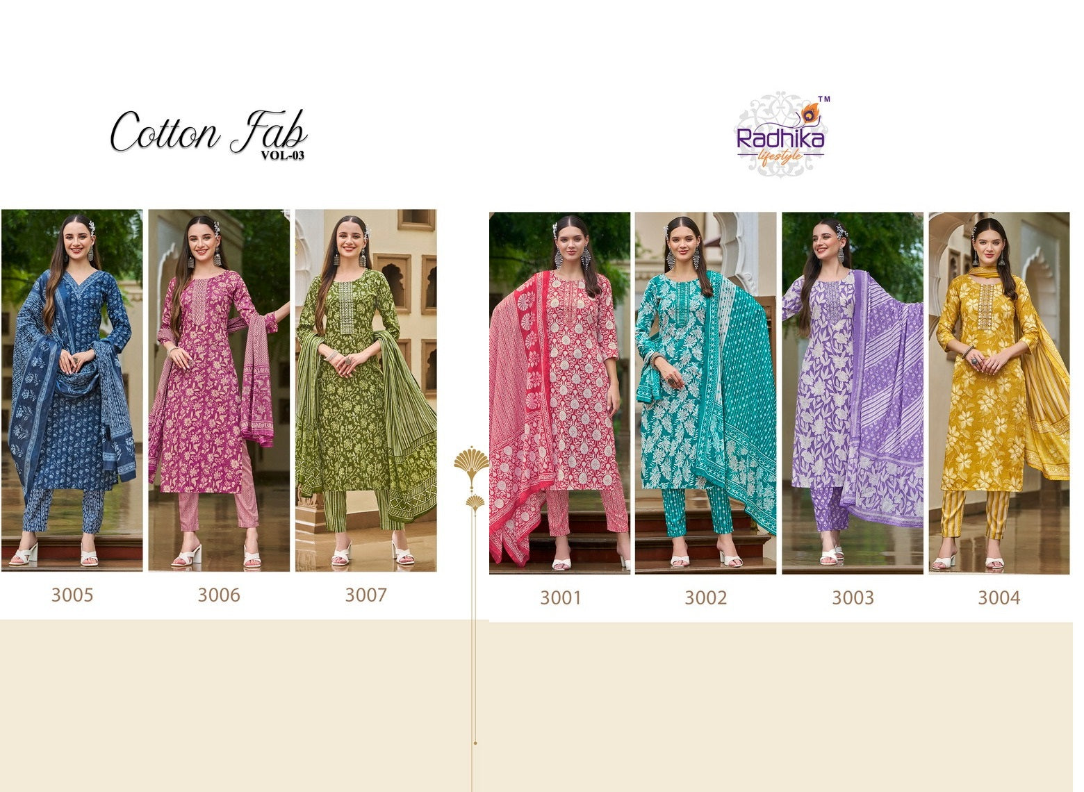 Cotton Fab Vol 3 Radhika Lifestyle Readymade Pant Style Suits Wholesale Price