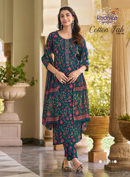 Cotton Fab Vol 5 Radhika Lifestyle Readymade Pant Style Suits Wholesale Price