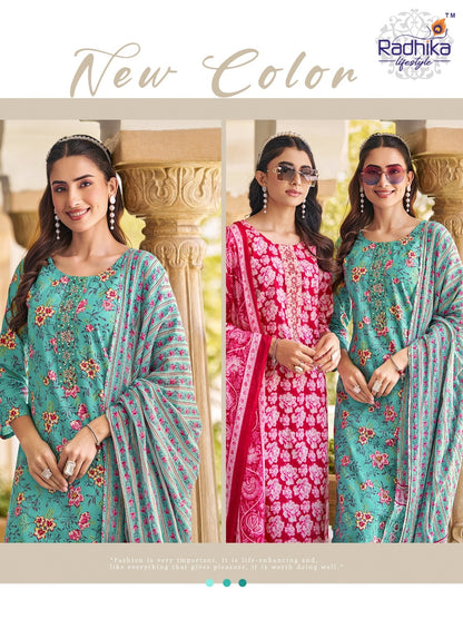 Cotton Fab Vol 5 Radhika Lifestyle Readymade Pant Style Suits Wholesale Price