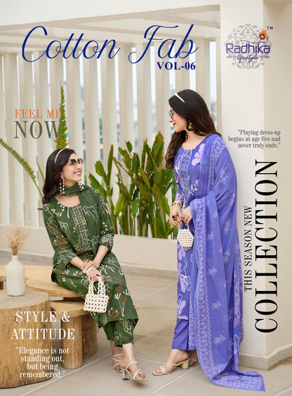 Cotton Fab Vol 6 Radhika Lifestyle Readymade Pant Style Suits Manufacturer