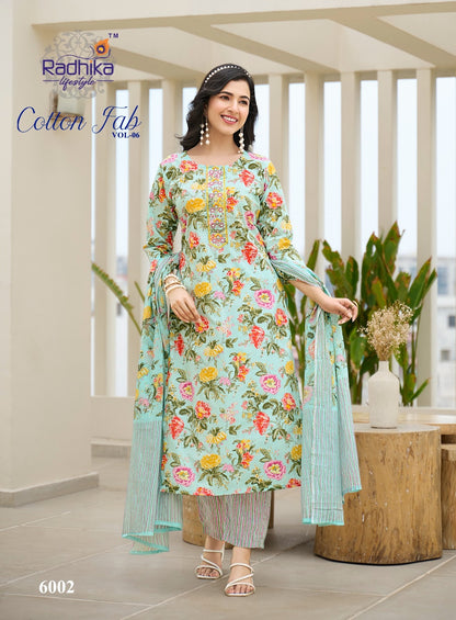 Cotton Fab Vol 6 Radhika Lifestyle Readymade Pant Style Suits Manufacturer