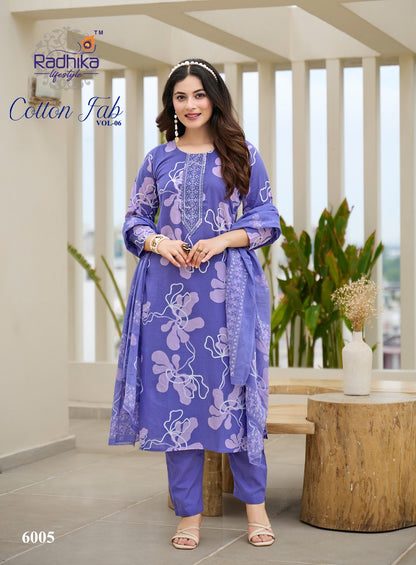 Cotton Fab Vol 6 Radhika Lifestyle Readymade Pant Style Suits Manufacturer