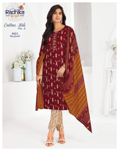 Cotton Fab Vol 8 Radhika Lifestyle Readymade Pant Style Suits Manufacturer Gujarat