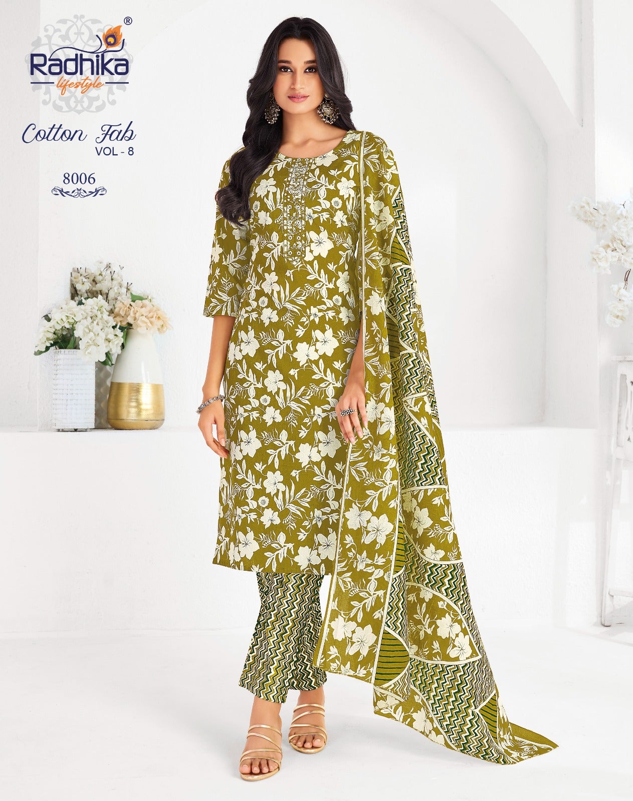 Cotton Fab Vol 8 Radhika Lifestyle Readymade Pant Style Suits Manufacturer Gujarat