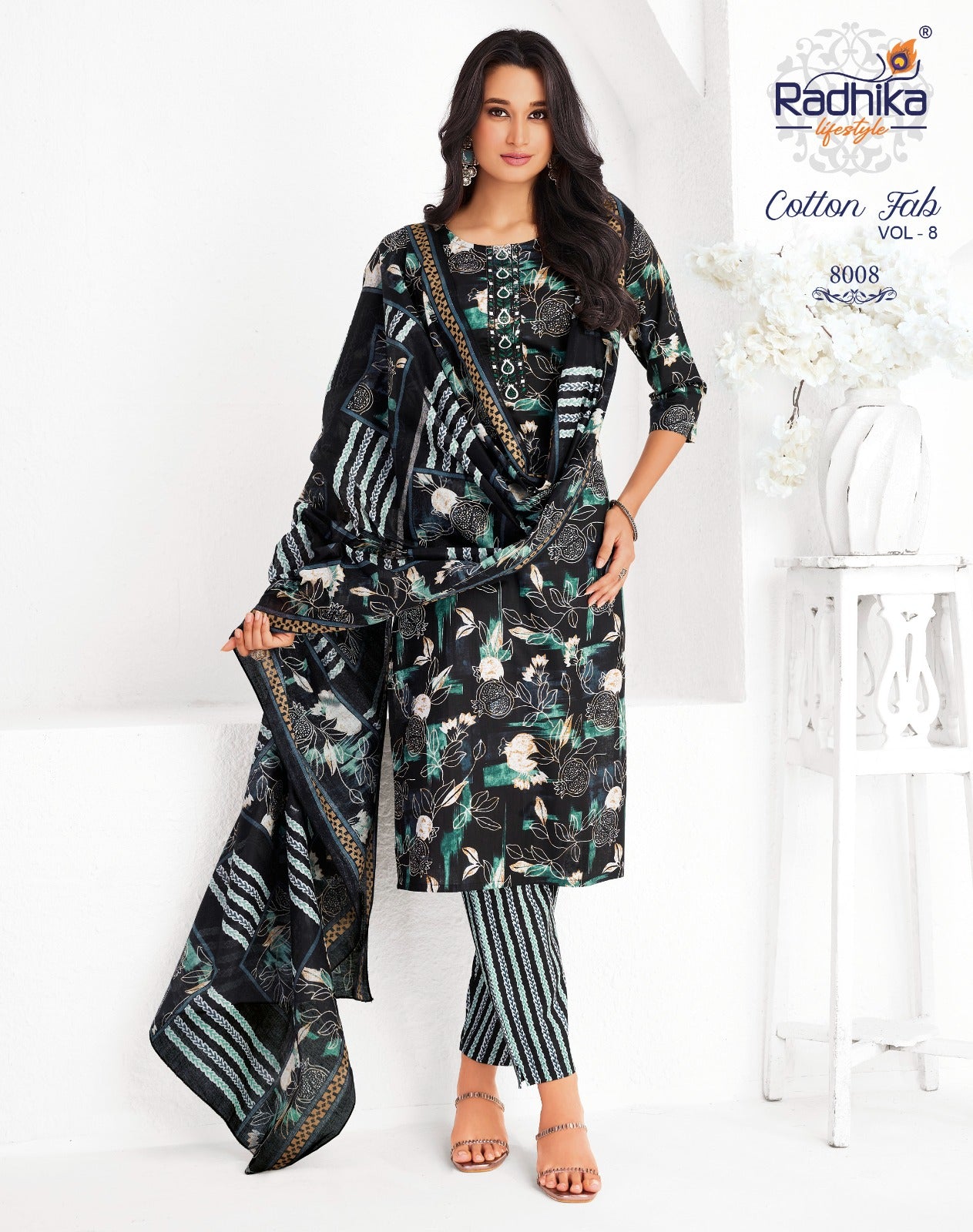 Cotton Fab Vol 8 Radhika Lifestyle Readymade Pant Style Suits Manufacturer Gujarat