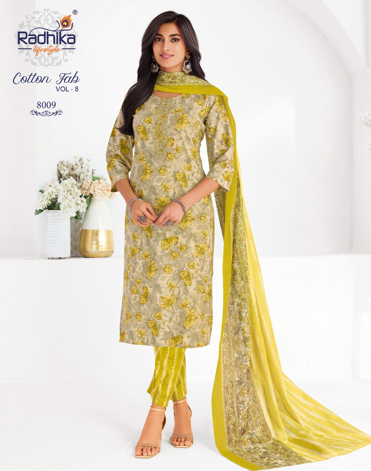 Cotton Fab Vol 8 Radhika Lifestyle Readymade Pant Style Suits Manufacturer Gujarat