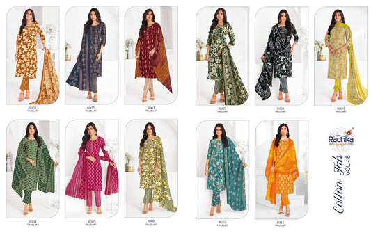 Cotton Fab Vol 8 Radhika Lifestyle Readymade Pant Style Suits Manufacturer Gujarat