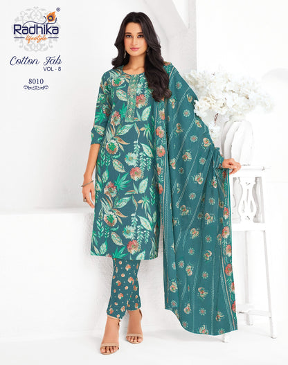 Cotton Fab Vol 8 Radhika Lifestyle Readymade Pant Style Suits Manufacturer Gujarat