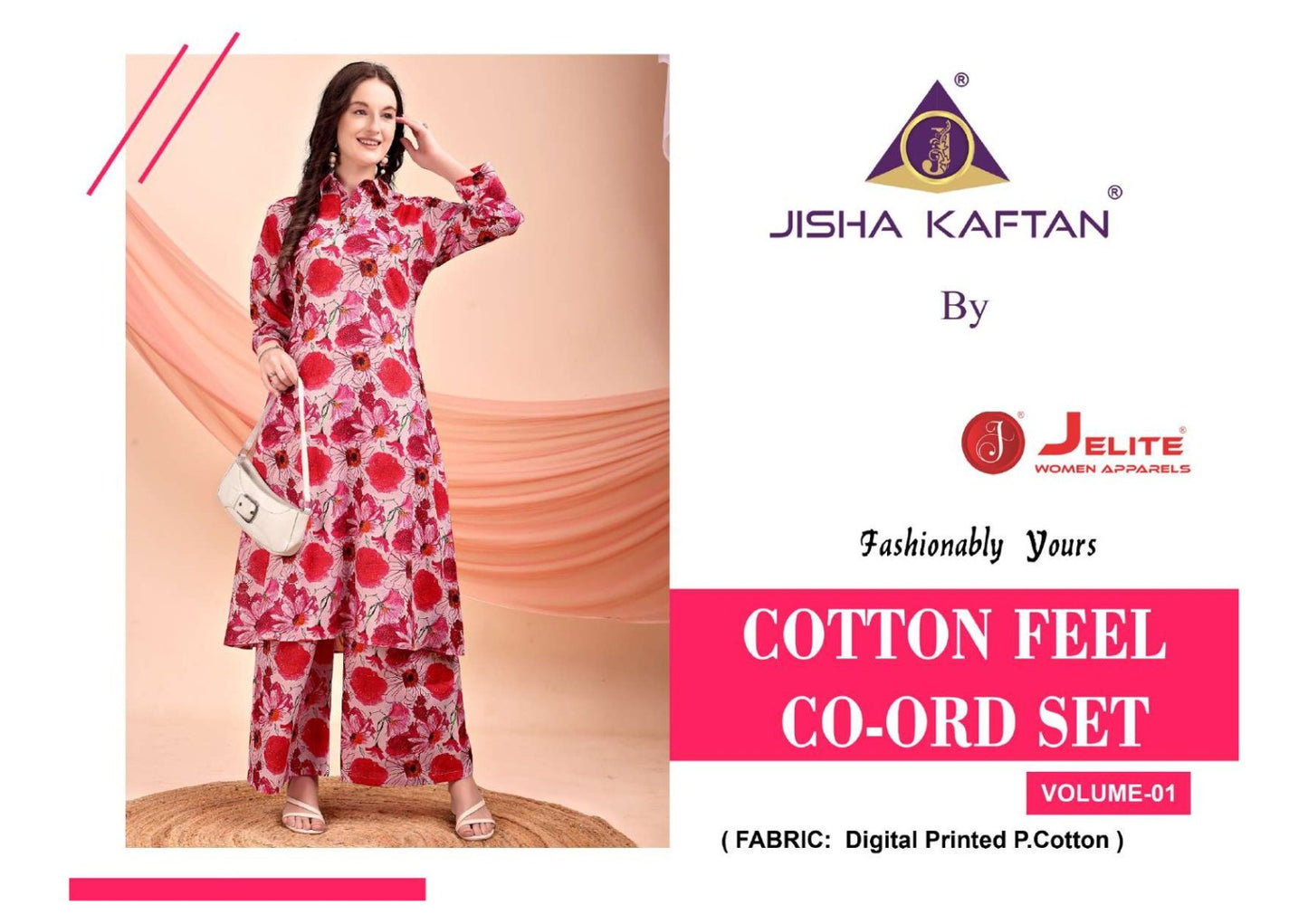Cotton Feel Vol 1 Jisha Jelite Poly Co Ord Set Manufacturer Gujarat