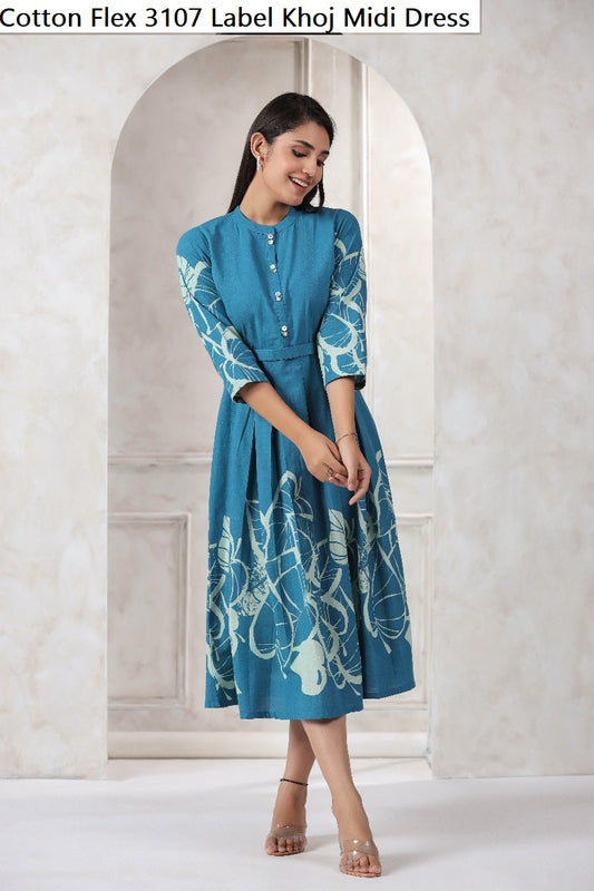 Cotton Flex 3107 Label Khoj Midi Dress Wholesale Price