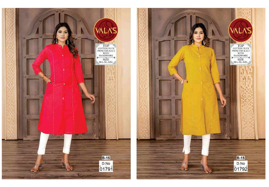 Cotton Flex Valas Straight Cut Kurtis Supplier
