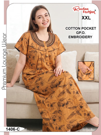 Cotton Gpo 1401-1406 Ruchee Fashion Night Gowns Wholesaler Ahmedabad