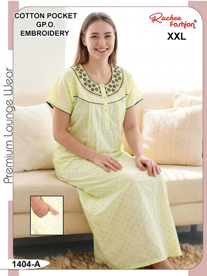 Cotton Gpo 1401-1406 Ruchee Fashion Night Gowns Wholesaler Ahmedabad
