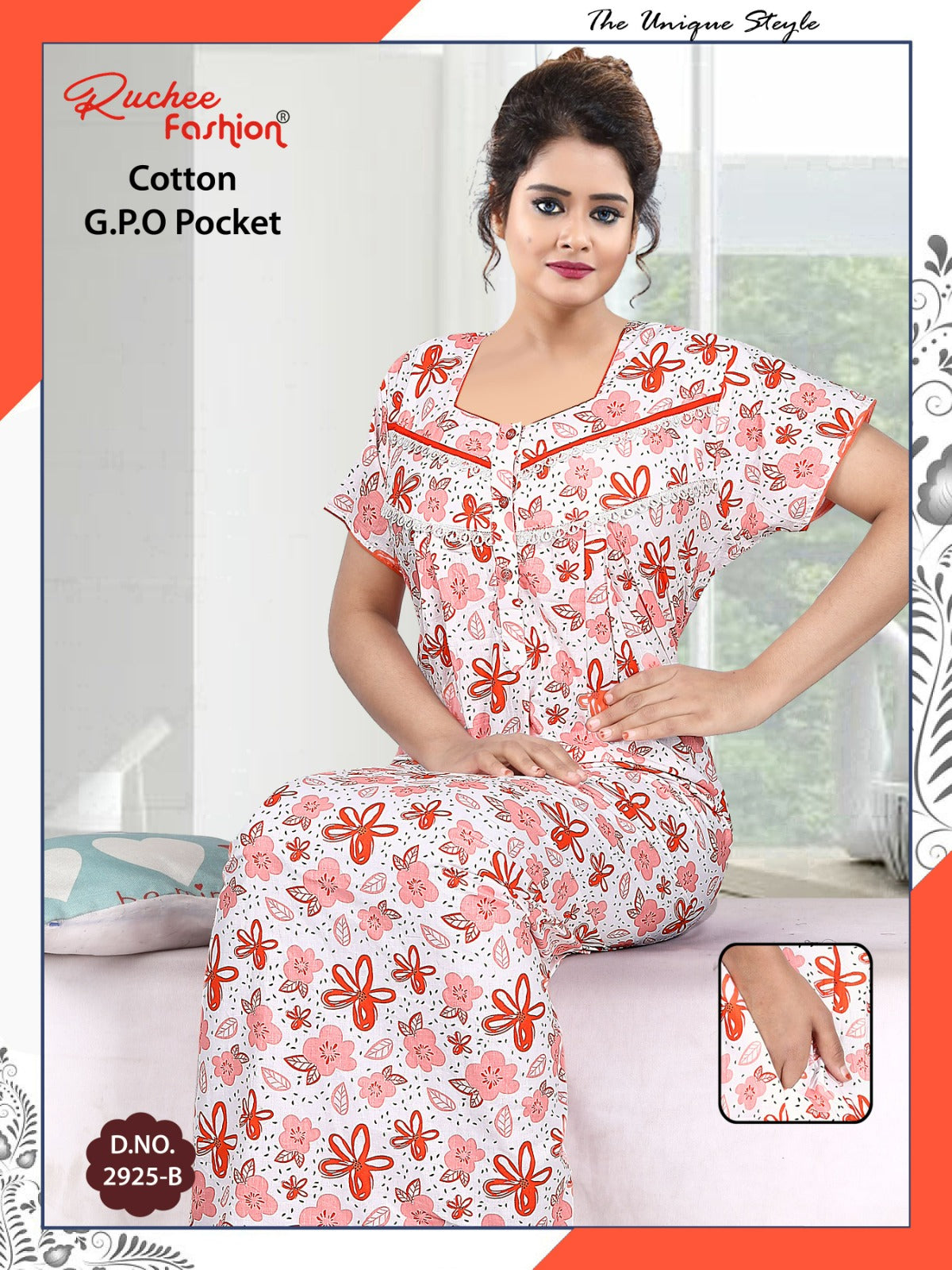 Cotton Gpo 1809 Ruchee Fashion Night Gowns Wholesale Rate