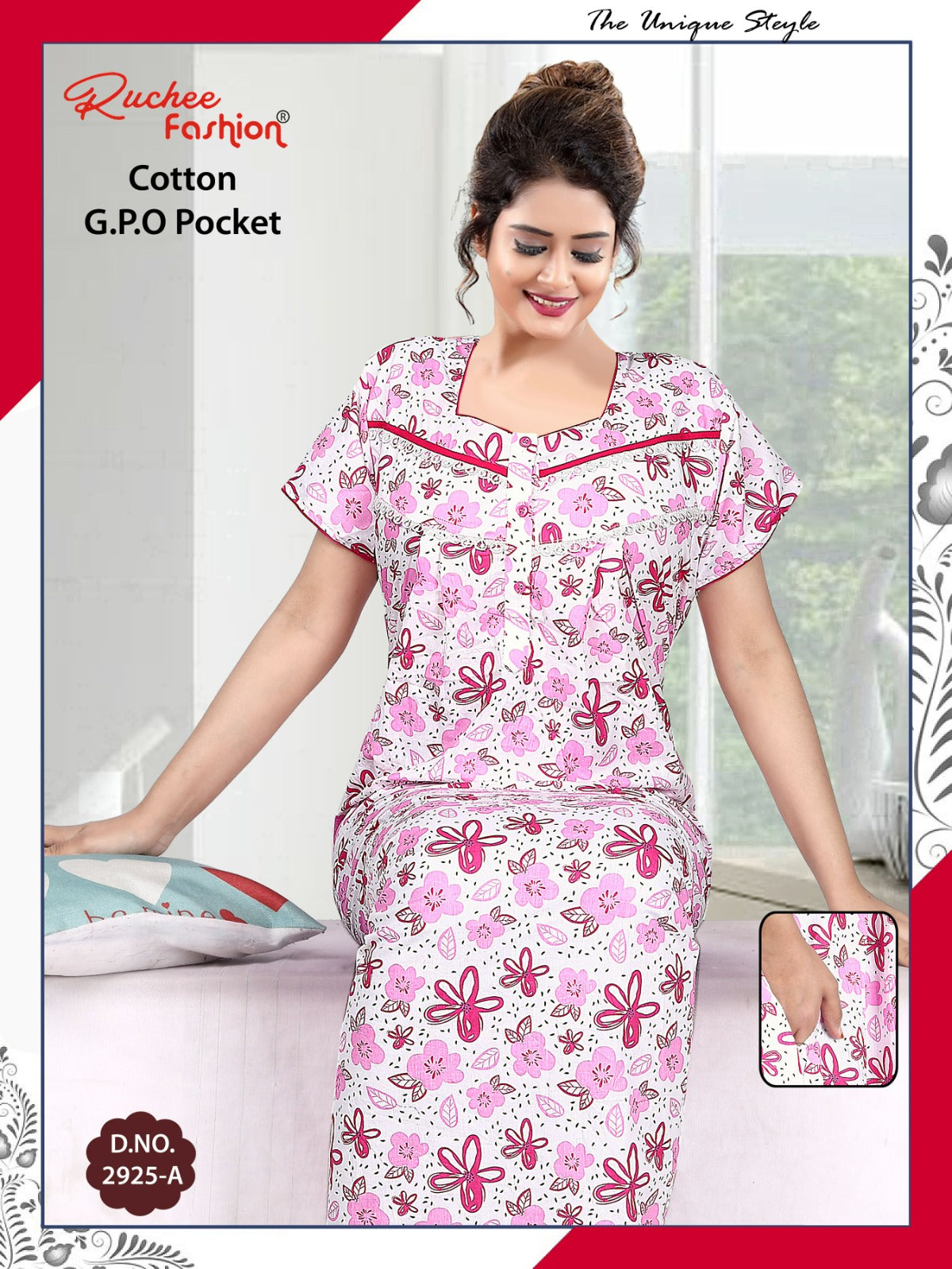 Cotton Gpo 1809 Ruchee Fashion Night Gowns Wholesale Rate