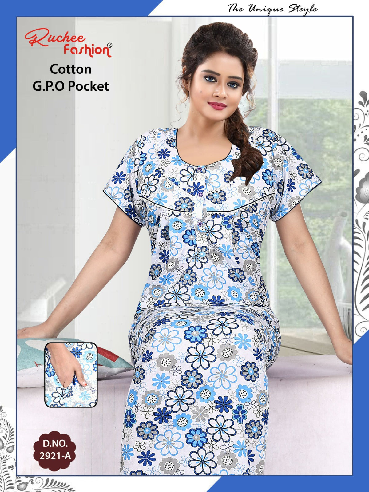 Cotton Gpo 1809 Ruchee Fashion Night Gowns Wholesale Rate