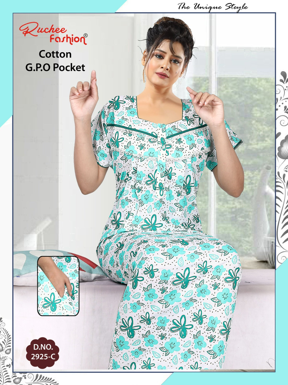 Cotton Gpo 1809 Ruchee Fashion Night Gowns Wholesale Rate