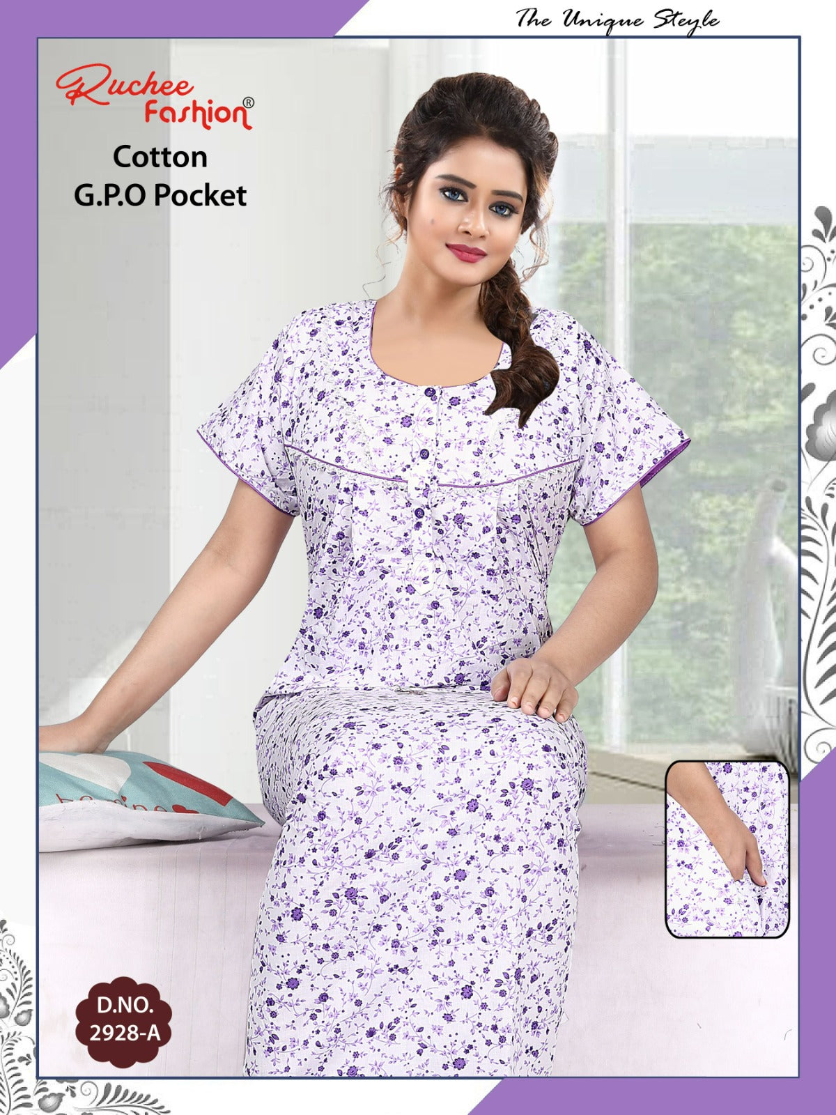 Cotton Gpo 1809 Ruchee Fashion Night Gowns Wholesale Rate