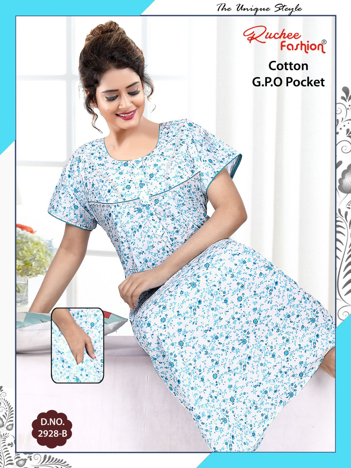 Cotton Gpo 1809 Ruchee Fashion Night Gowns Wholesale Rate
