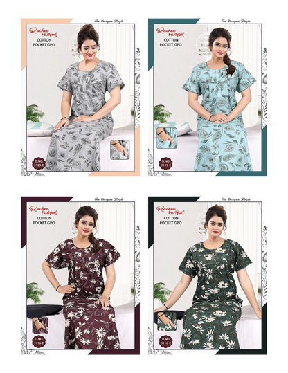 Cotton Gpo Ruchee Fashion Night Gowns Wholesaler India
