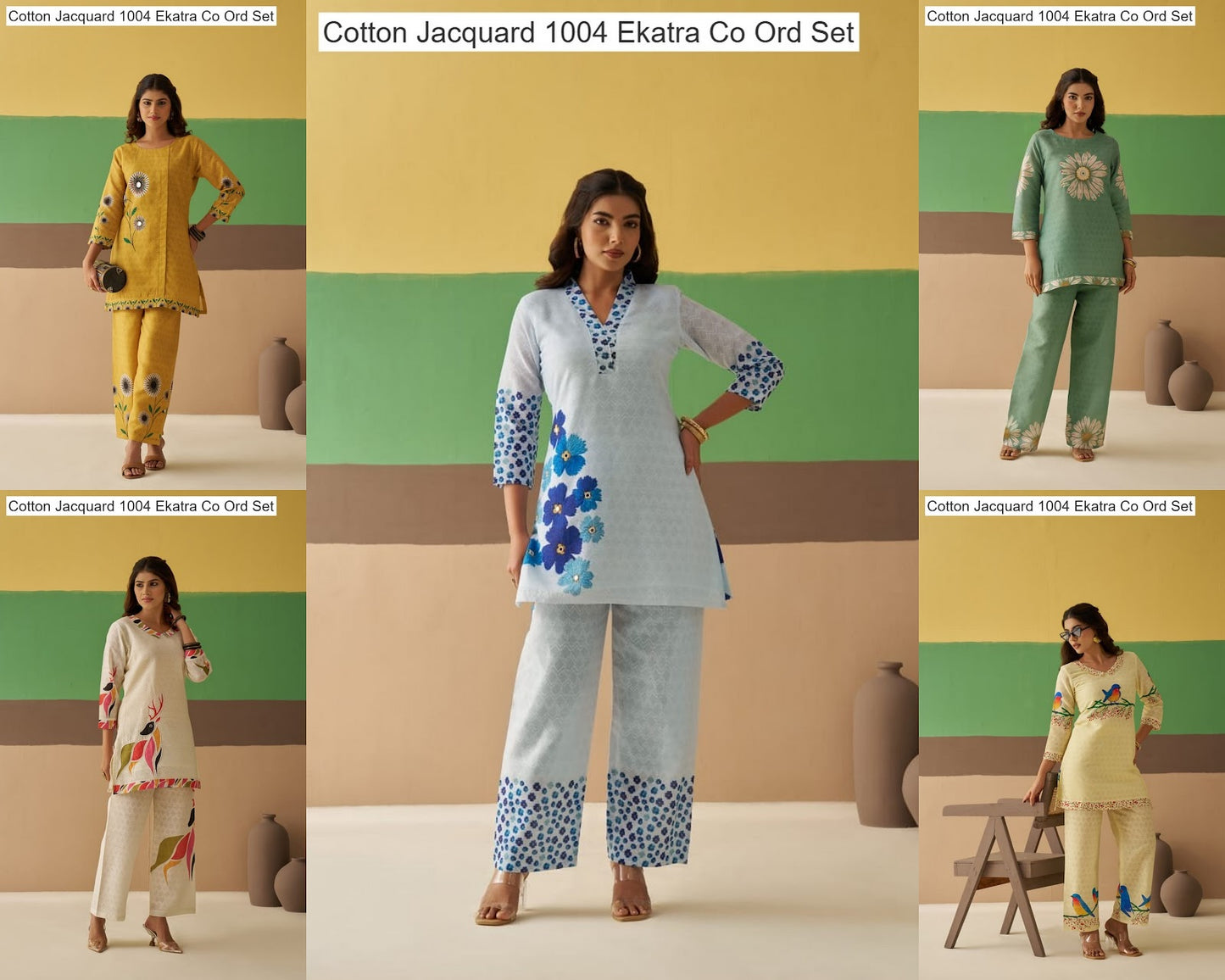 Cotton Jacquard 1004 Ekatra Co Ord Set Wholesale