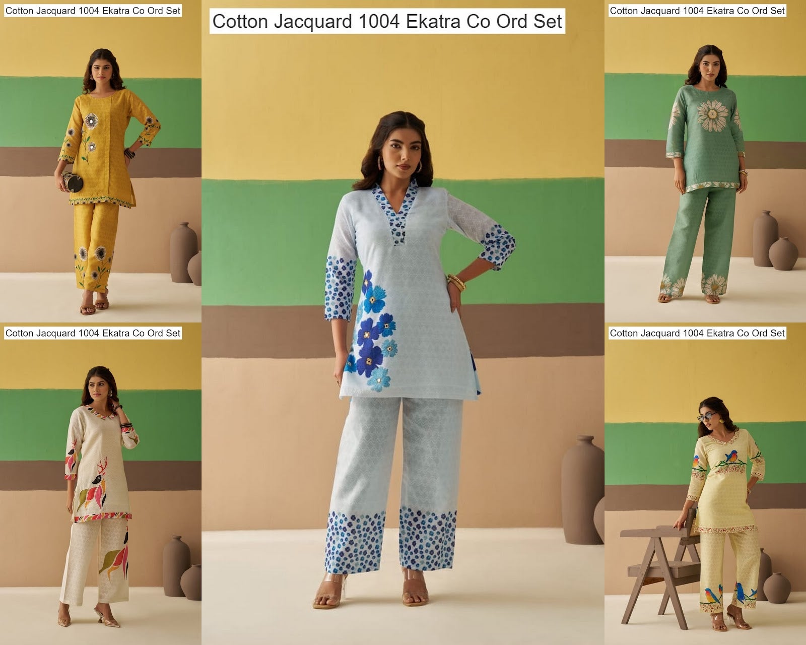 Cotton Jacquard 1004 Ekatra Co Ord Set Wholesale