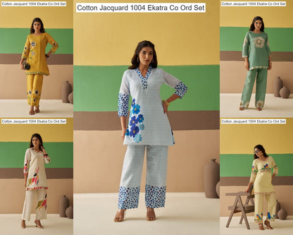 Cotton Jacquard 1004 Ekatra Co Ord Set Wholesale
