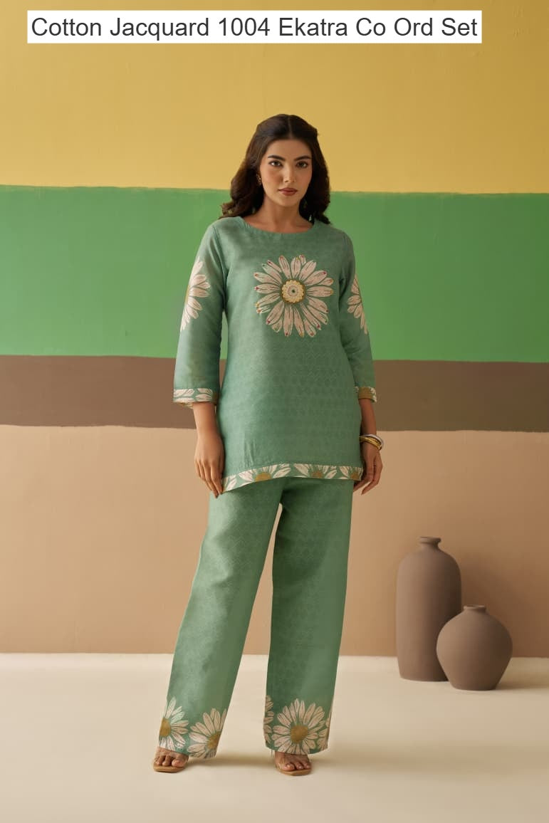 Cotton Jacquard 1004 Ekatra Co Ord Set Wholesale