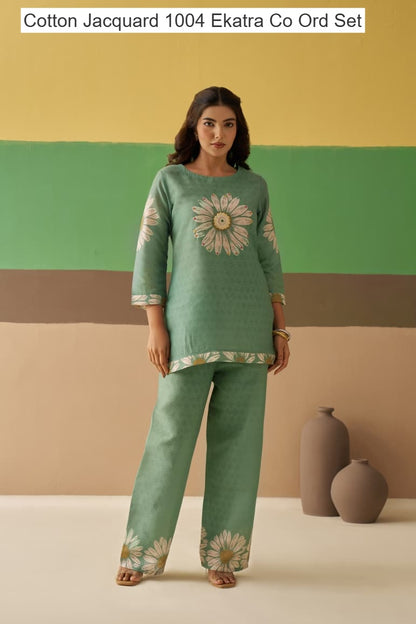 Cotton Jacquard 1004 Ekatra Co Ord Set Wholesale