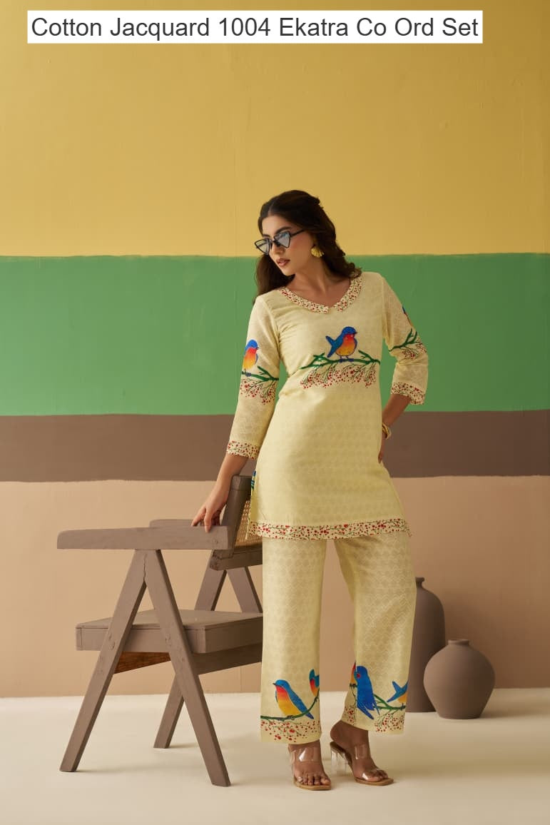Cotton Jacquard 1004 Ekatra Co Ord Set Wholesale