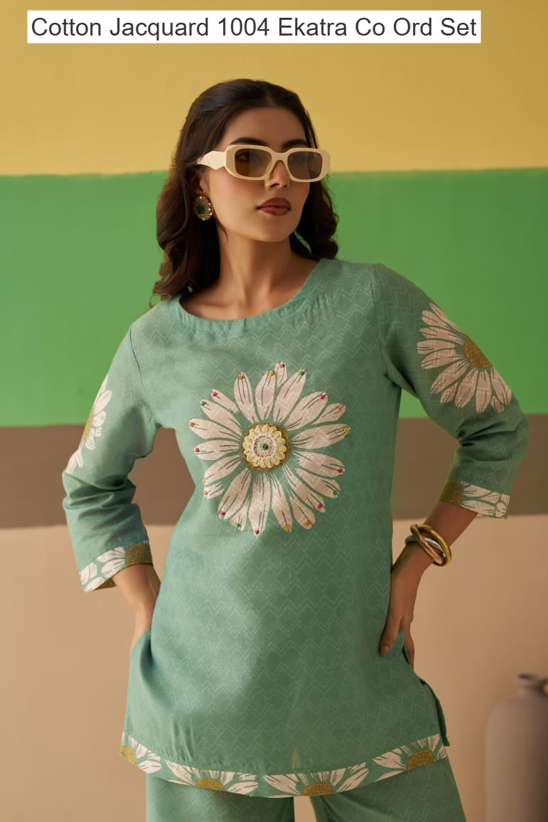 Cotton Jacquard 1004 Ekatra Co Ord Set Wholesale